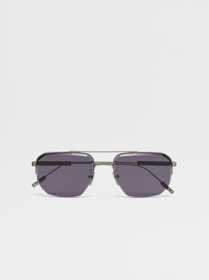 Hombre ZEGNA  | Gafas De Sol En Metal Gris Plomizo