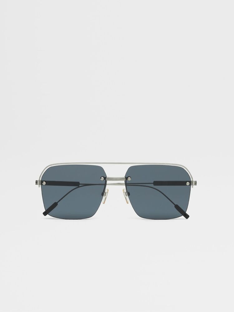 Hombre ZEGNA  | Gafas De Sol En Metal Plomizo Brillante