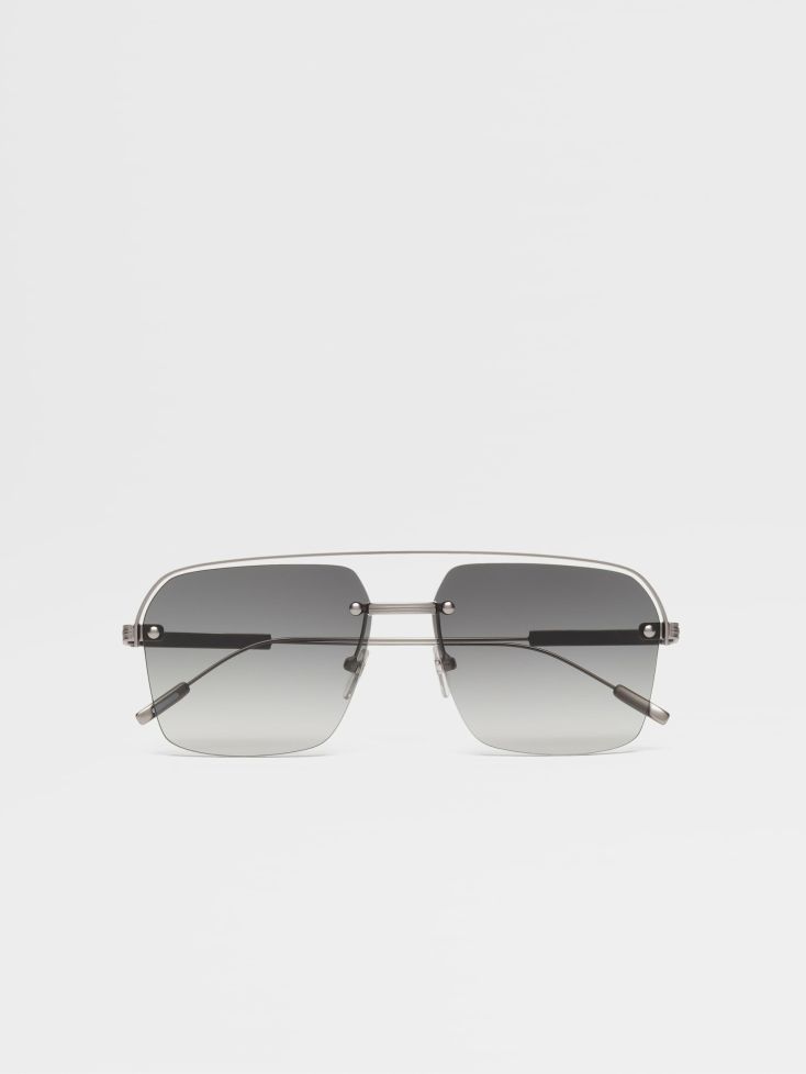 Hombre ZEGNA  | Gafas De Sol En Metal Rutenio Claro